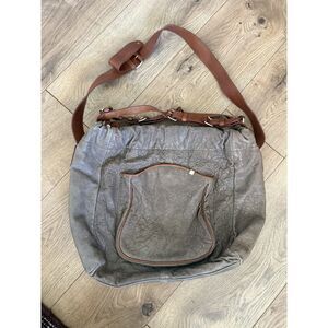ANTHROPOLOGIE Schuler & Son Manzanilla hobo purse leather bag gray brown